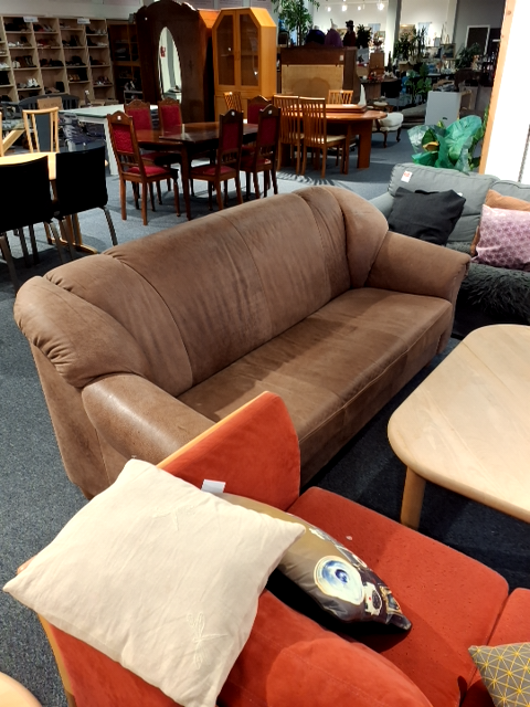 Brun lædersofa